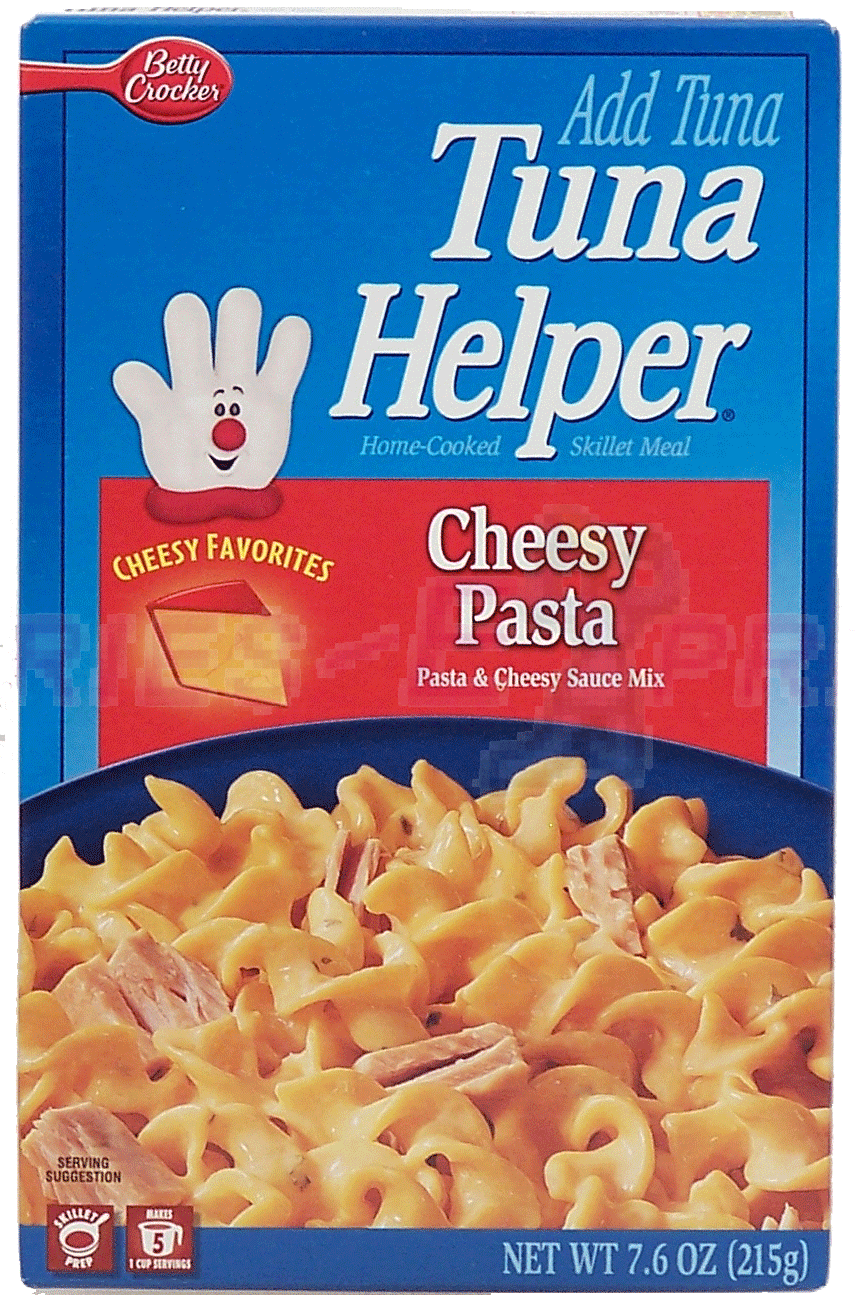 Betty Crocker&nbsp;Tuna Helper&nbsp;cheesy pasta: pasta and cheesy sauce mix, makes 5 1-cup servings Full-Size Picture